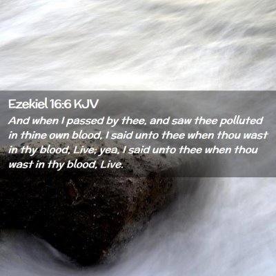 Picture 02 - Ezekiel 16:6 KJV - And when I passed by thee, and saw thee polluted - Bible Verse Picture