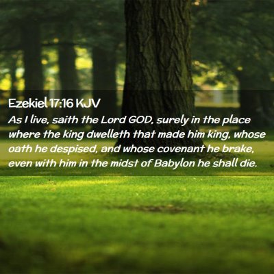 Picture 02 - Ezekiel 17:16 KJV - As I live, saith the Lord GOD, surely in the - Bible Verse Picture