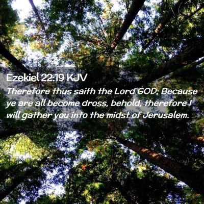 Picture 02 - Ezekiel 22:19 KJV - Therefore thus saith the Lord GOD; Because ye are - Bible Verse Picture