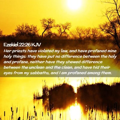 Picture 02 - Ezekiel 22:26 KJV - Her priests have violated my law, and have - Bible Verse Picture