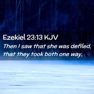 Picture 02 - Ezekiel 23:13 KJV - Then I saw that she was defiled, that they took - Bible Verse Picture