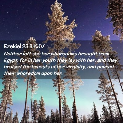 Picture 02 - Ezekiel 23:8 KJV - Neither left she her whoredoms brought from - Bible Verse Picture