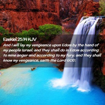 Picture 02 - Ezekiel 25:14 KJV - And I will lay my vengeance upon Edom by the hand - Bible Verse Picture
