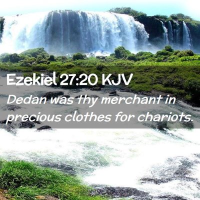 Picture 02 - Ezekiel 27:20 KJV - Dedan was thy merchant in precious clothes for - Bible Verse Picture