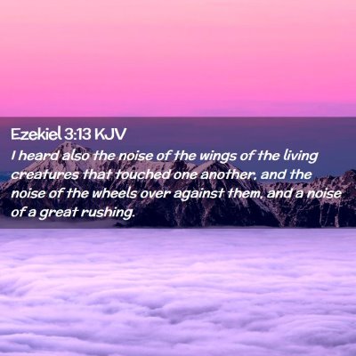 Picture 02 - Ezekiel 3:13 KJV - I heard also the noise of the wings of the living - Bible Verse Picture