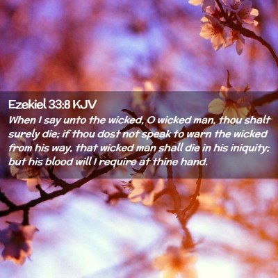 Picture 02 - Ezekiel 33:8 KJV - When I say unto the wicked, O wicked man, thou - Bible Verse Picture