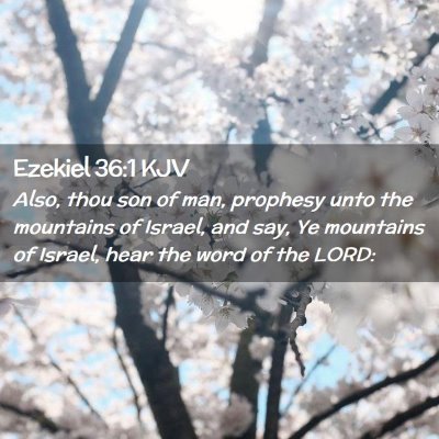 Picture 02 - Ezekiel 36:1 KJV - Also, thou son of man, prophesy unto the - Bible Verse Picture