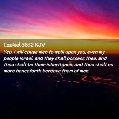 Picture 02 - Ezekiel 36:12 KJV - Yea, I will cause men to walk upon you, even my - Bible Verse Picture