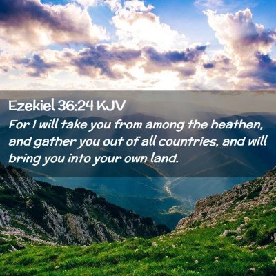 Picture 02 - Ezekiel 36:24 KJV - For I will take you from among the heathen, and - Bible Verse Picture