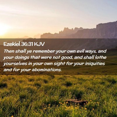 Picture 02 - Ezekiel 36:31 KJV - Then shall ye remember your own evil ways, and - Bible Verse Picture