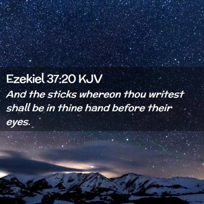 Picture 02 - Ezekiel 37:20 KJV - And the sticks whereon thou writest shall be in - Bible Verse Picture