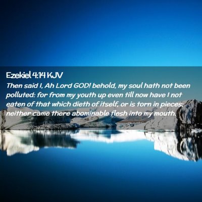 Picture 02 - Ezekiel 4:14 KJV - Then said I, Ah Lord GOD! behold, my soul hath - Bible Verse Picture