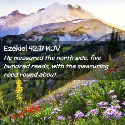 Picture 02 - Ezekiel 42:17 KJV - He measured the north side, five hundred reeds, - Bible Verse Picture