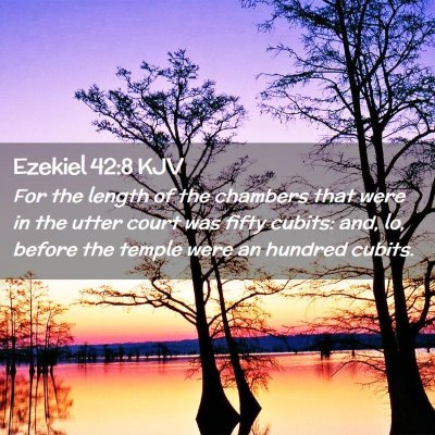 Picture 02 - Ezekiel 42:8 KJV - For the length of the chambers that were in the - Bible Verse Picture