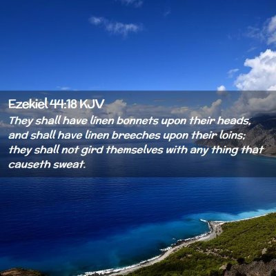Picture 02 - Ezekiel 44:18 KJV - They shall have linen bonnets upon their heads, - Bible Verse Picture
