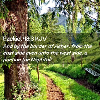 Picture 02 - Ezekiel 48:3 KJV - And by the border of Asher, from the east side - Bible Verse Picture