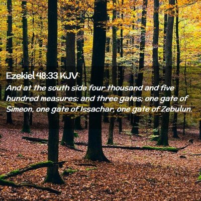 Picture 02 - Ezekiel 48:33 KJV - And at the south side four thousand and five - Bible Verse Picture