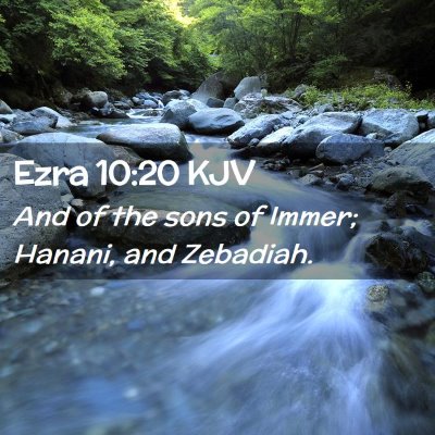 Picture 02 - Ezra 10:20 KJV - And of the sons of Immer; Hanani, and - Bible Verse Picture
