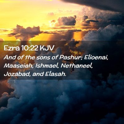 Picture 02 - Ezra 10:22 KJV - And of the sons of Pashur; Elioenai, Maaseiah, - Bible Verse Picture