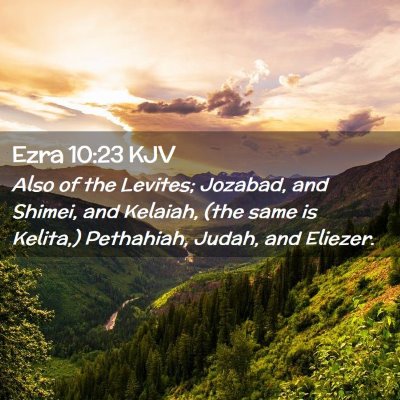 Picture 02 - Ezra 10:23 KJV - Also of the Levites; Jozabad, and Shimei, and - Bible Verse Picture