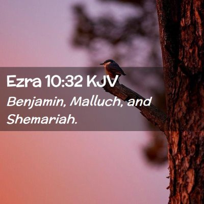 Picture 02 - Ezra 10:32 KJV - Benjamin, Malluch, and - Bible Verse Picture