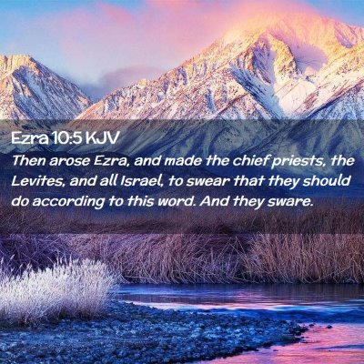 Picture 02 - Ezra 10:5 KJV - Then arose Ezra, and made the chief priests, the - Bible Verse Picture