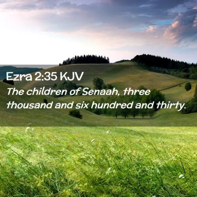 Picture 02 - Ezra 2:35 KJV - The children of Senaah, three thousand and six - Bible Verse Picture