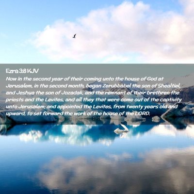 Picture 02 - Ezra 3:8 KJV - Now in the second year of their coming unto the - Bible Verse Picture