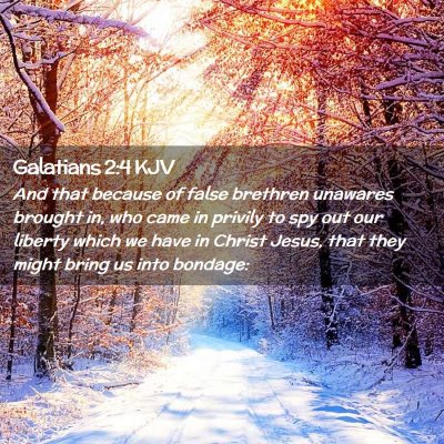 Picture 02 - Galatians 2:4 KJV - And that because of false brethren unawares - Bible Verse Picture