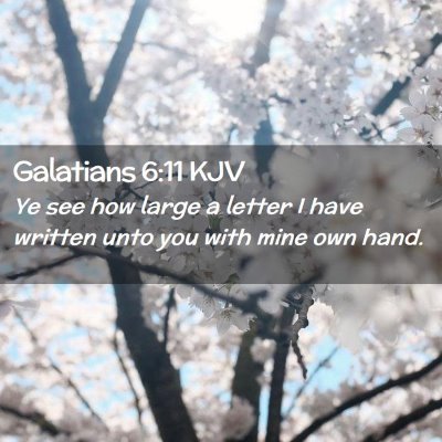 Picture 02 - Galatians 6:11 KJV - Ye see how large a letter I have written unto you - Bible Verse Picture