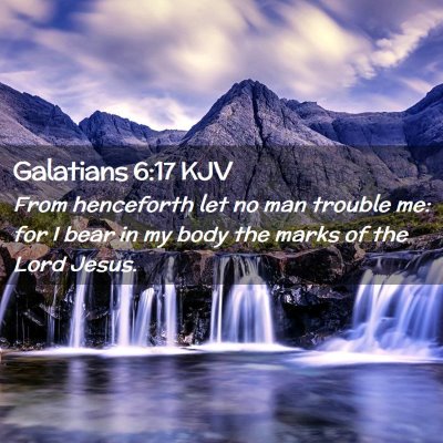 Picture 02 - Galatians 6:17 KJV - From henceforth let no man trouble me: for I bear - Bible Verse Picture