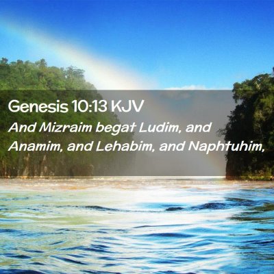 Picture 02 - Genesis 10:13 KJV - And Mizraim begat Ludim, and Anamim, and Lehabim, - Bible Verse Picture