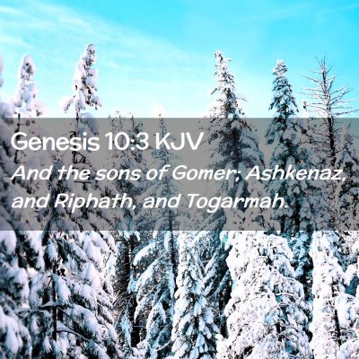 Picture 02 - Genesis 10:3 KJV - And the sons of Gomer; Ashkenaz, and Riphath, and - Bible Verse Picture