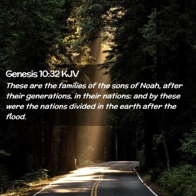 Picture 02 - Genesis 10:32 KJV - These are the families of the sons of Noah, after - Bible Verse Picture