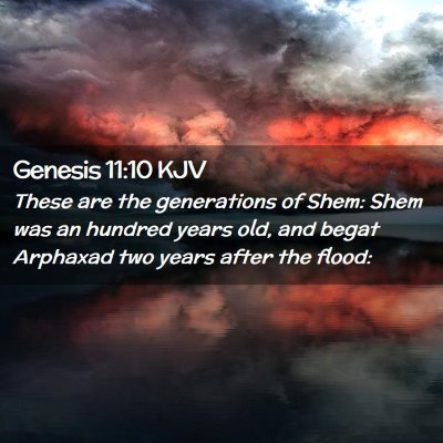 Picture 02 - Genesis 11:10 KJV - These are the generations of Shem: Shem was an - Bible Verse Picture