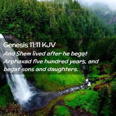 Picture 02 - Genesis 11:11 KJV - And Shem lived after he begat Arphaxad five - Bible Verse Picture