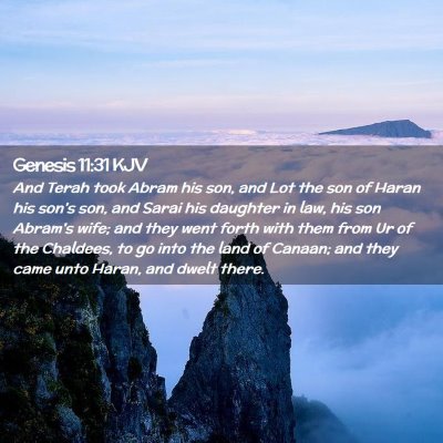 Picture 02 - Genesis 11:31 KJV - And Terah took Abram his son, and Lot the son of - Bible Verse Picture