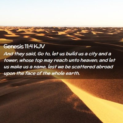 Picture 02 - Genesis 11:4 KJV - And they said, Go to, let us build us a city and - Bible Verse Picture