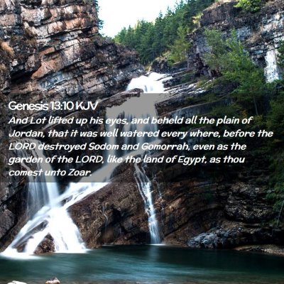 Picture 02 - Genesis 13:10 KJV - And Lot lifted up his eyes, and beheld all the - Bible Verse Picture
