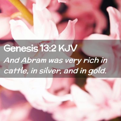 Picture 02 - Genesis 13:2 KJV - And Abram was very rich in cattle, in silver, and - Bible Verse Picture