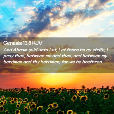 Picture 02 - Genesis 13:8 KJV - And Abram said unto Lot, Let there be no strife, - Bible Verse Picture