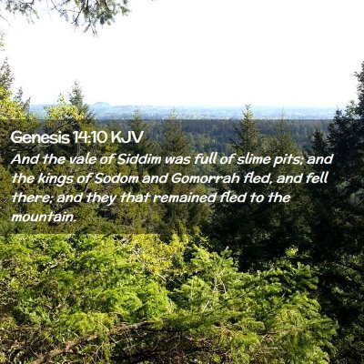 Picture 02 - Genesis 14:10 KJV - And the vale of Siddim was full of slime pits; - Bible Verse Picture