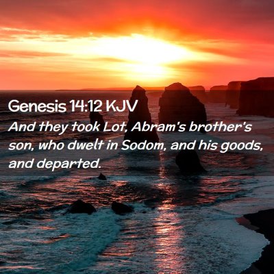 Picture 02 - Genesis 14:12 KJV - And they took Lot, Abram's brother's son, who - Bible Verse Picture
