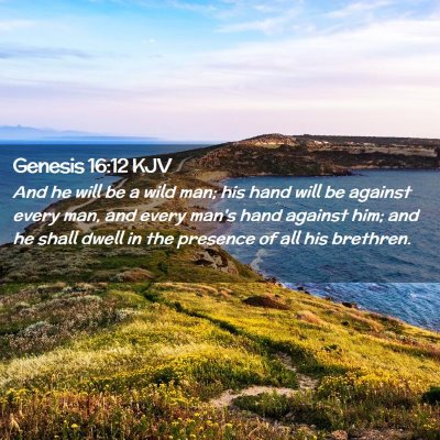 Picture 02 - Genesis 16:12 KJV - And he will be a wild man; his hand will be - Bible Verse Picture