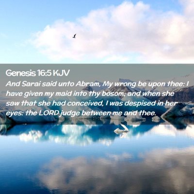 Picture 02 - Genesis 16:5 KJV - And Sarai said unto Abram, My wrong be upon thee: - Bible Verse Picture