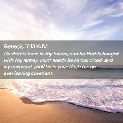 Picture 02 - Genesis 17:13 KJV - He that is born in thy house, and he that is - Bible Verse Picture