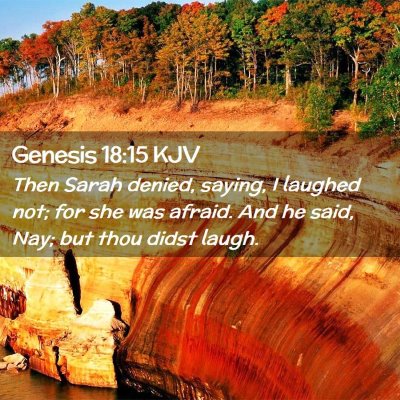 Picture 02 - Genesis 18:15 KJV - Then Sarah denied, saying, I laughed not; for she - Bible Verse Picture