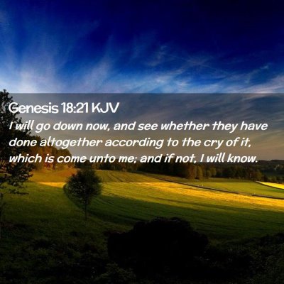 Picture 02 - Genesis 18:21 KJV - I will go down now, and see whether they have - Bible Verse Picture