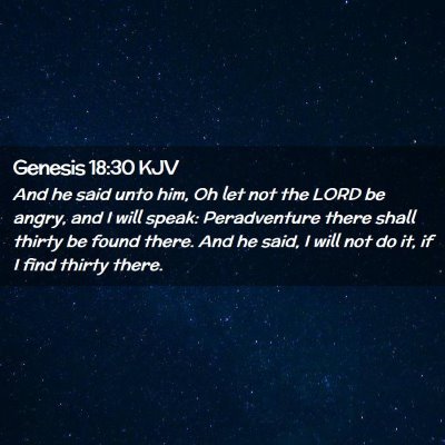 Picture 02 - Genesis 18:30 KJV - And he said unto him, Oh let not the LORD be - Bible Verse Picture