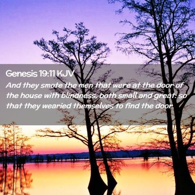 Picture 02 - Genesis 19:11 KJV - And they smote the men that were at the door of - Bible Verse Picture